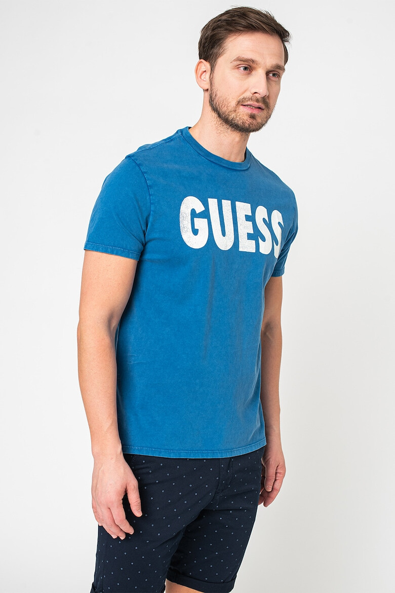 GUESS JEANS Тениска с овално деколте и лого - Pepit.bg