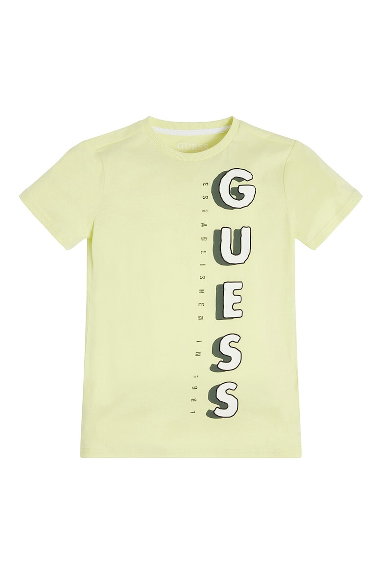 GUESS JEANS Тениска с овално деколте и лого - Pepit.bg