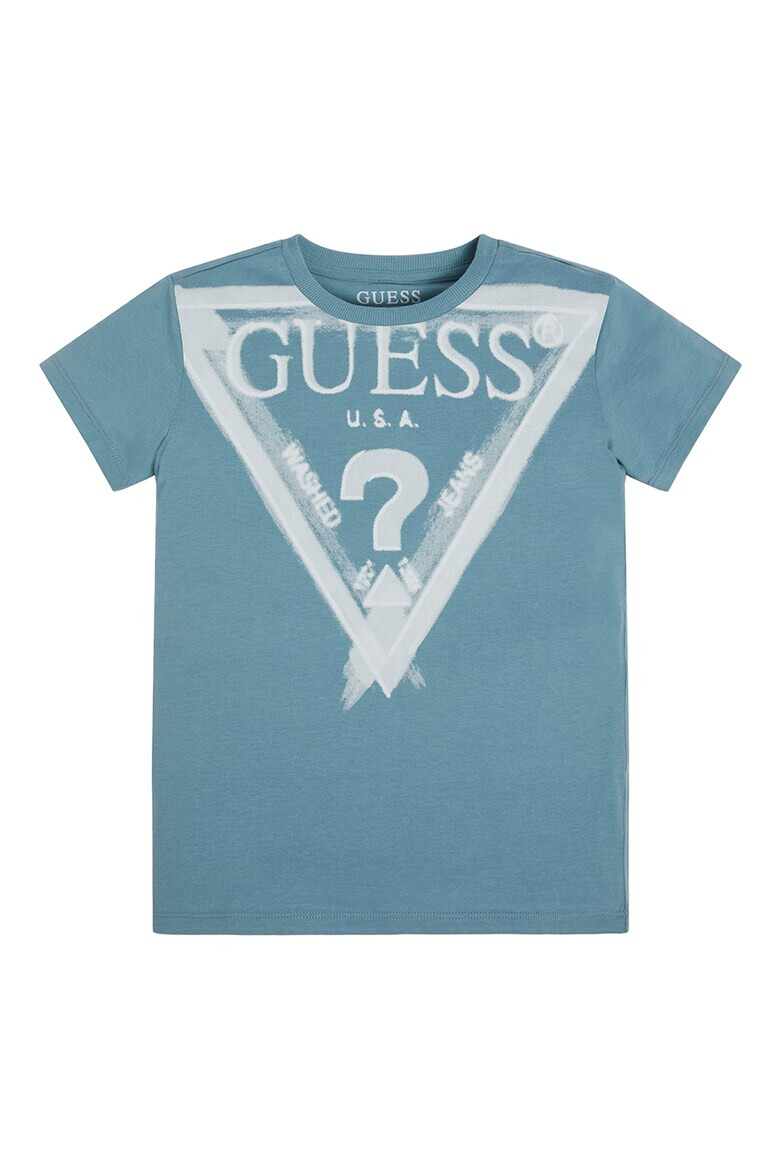 GUESS JEANS Тениска с овално деколте и лого - Pepit.bg