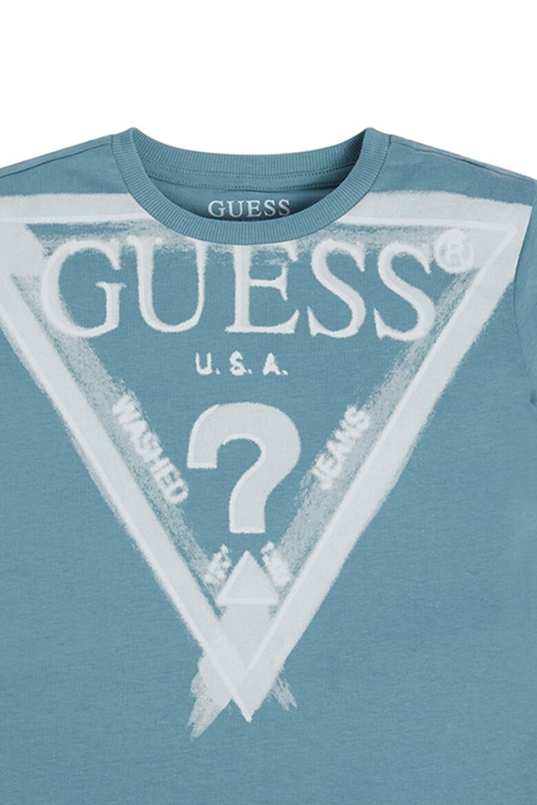 GUESS JEANS Тениска с овално деколте и лого - Pepit.bg