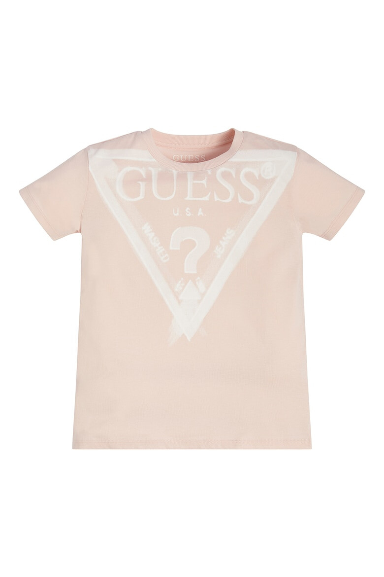 GUESS JEANS Тениска с овално деколте и лого - Pepit.bg