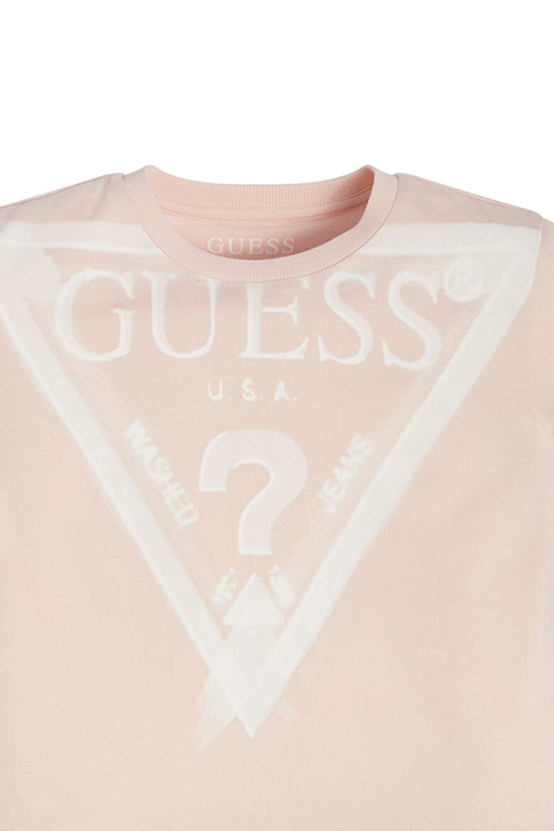 GUESS JEANS Тениска с овално деколте и лого - Pepit.bg