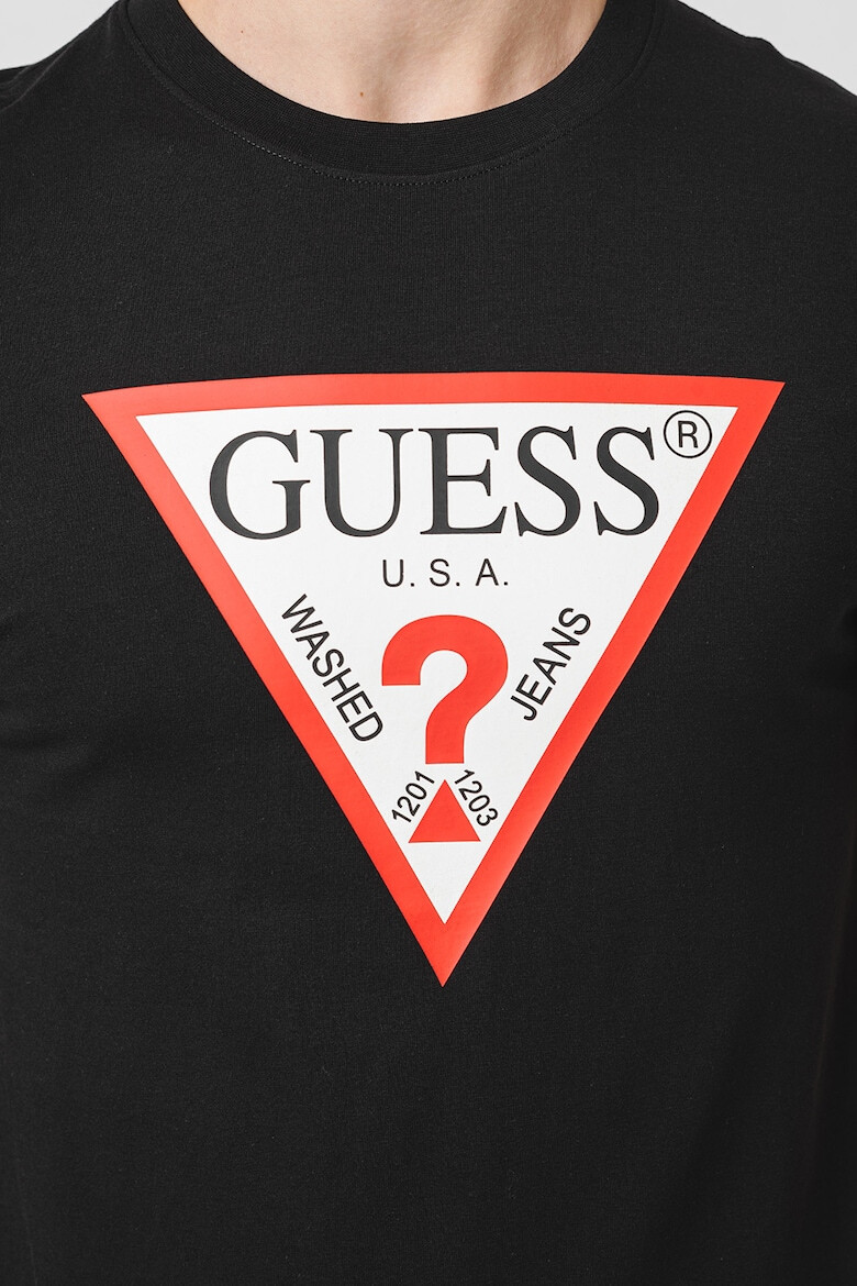 GUESS JEANS Тениска с овално деколте и лого - Pepit.bg