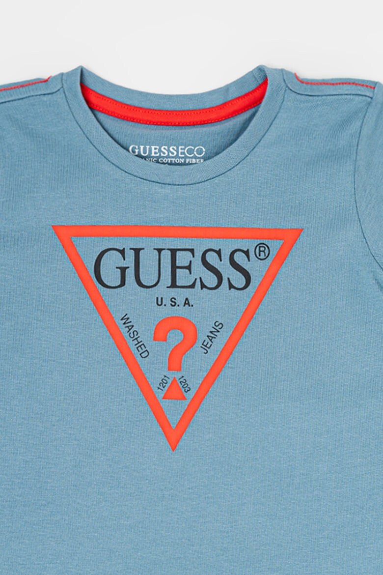 GUESS JEANS Тениска с овално деколте и лого - Pepit.bg