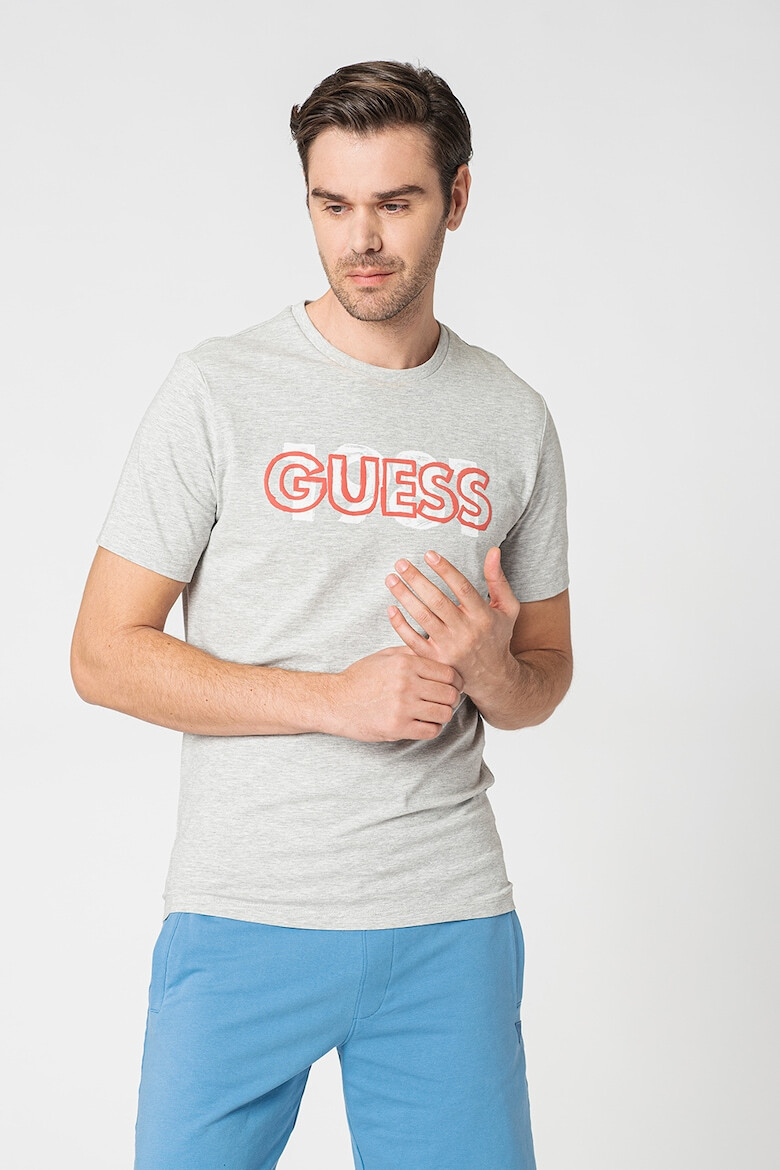 GUESS JEANS Тениска с памук и принт - Pepit.bg