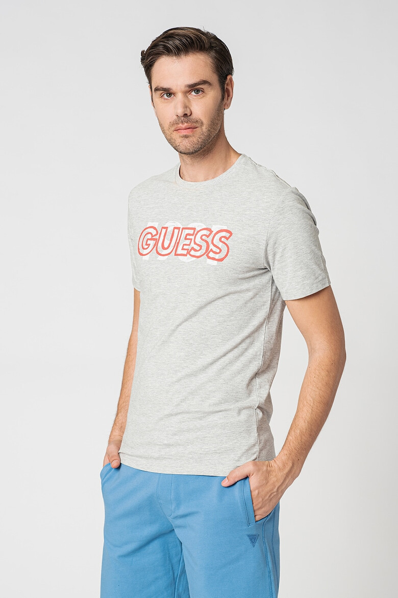 GUESS JEANS Тениска с памук и принт - Pepit.bg