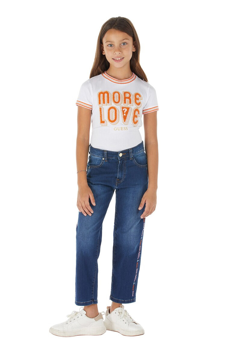 GUESS JEANS Тениска с релефен текст - Pepit.bg