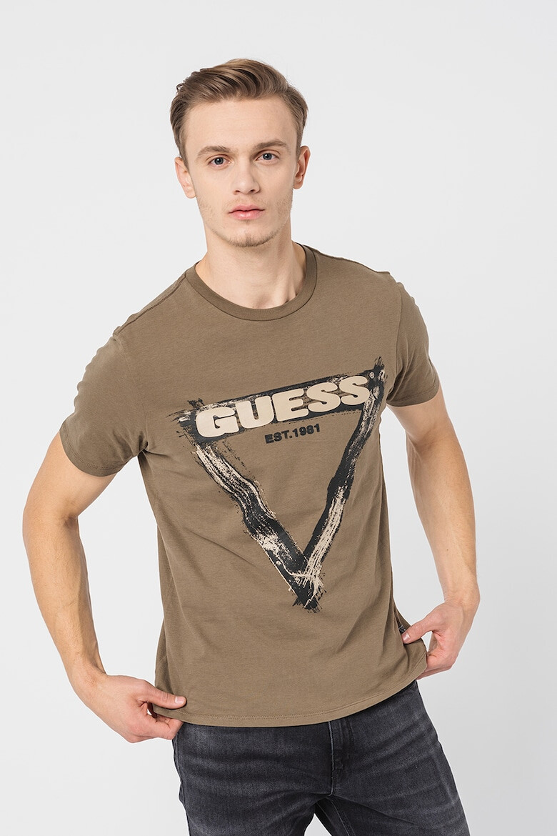 GUESS JEANS Тениска с шарка с лого - Pepit.bg