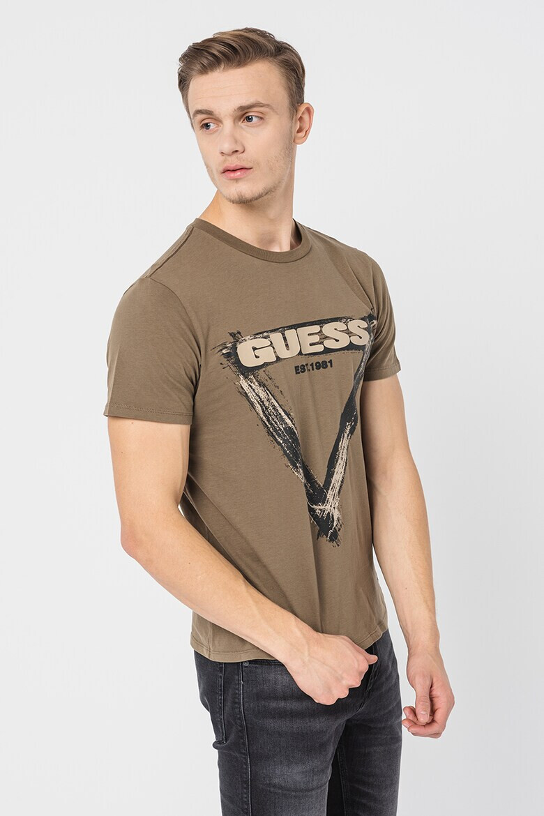 GUESS JEANS Тениска с шарка с лого - Pepit.bg