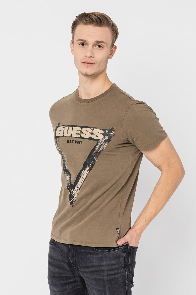 GUESS JEANS Тениска с шарка с лого - Pepit.bg