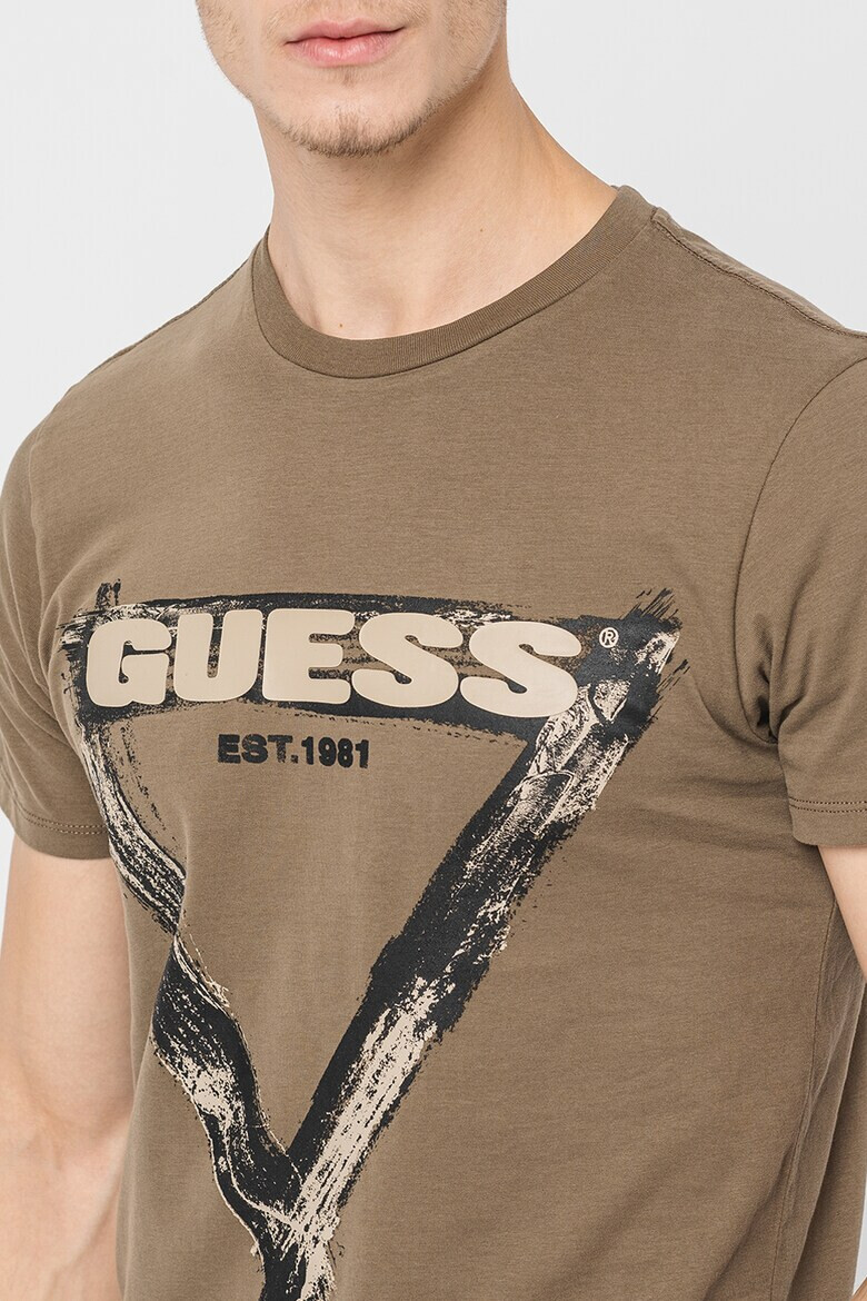 GUESS JEANS Тениска с шарка с лого - Pepit.bg