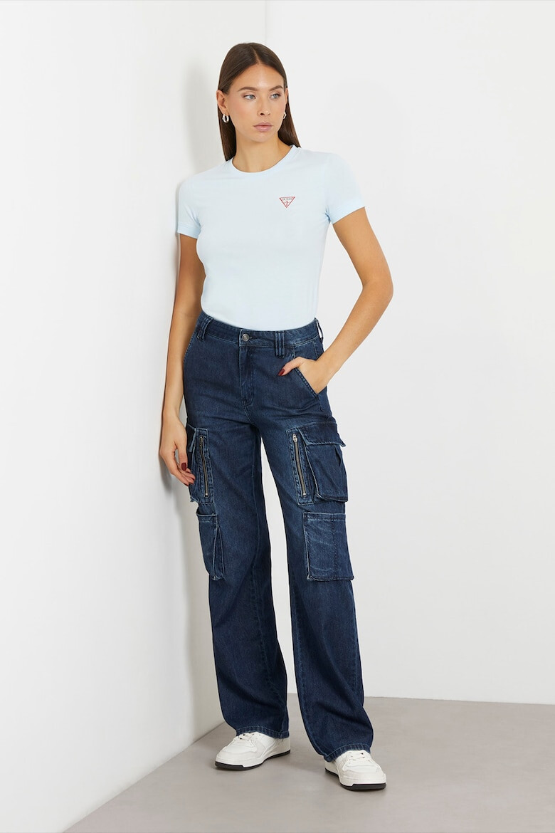 GUESS JEANS Тениска слим с лого - Pepit.bg