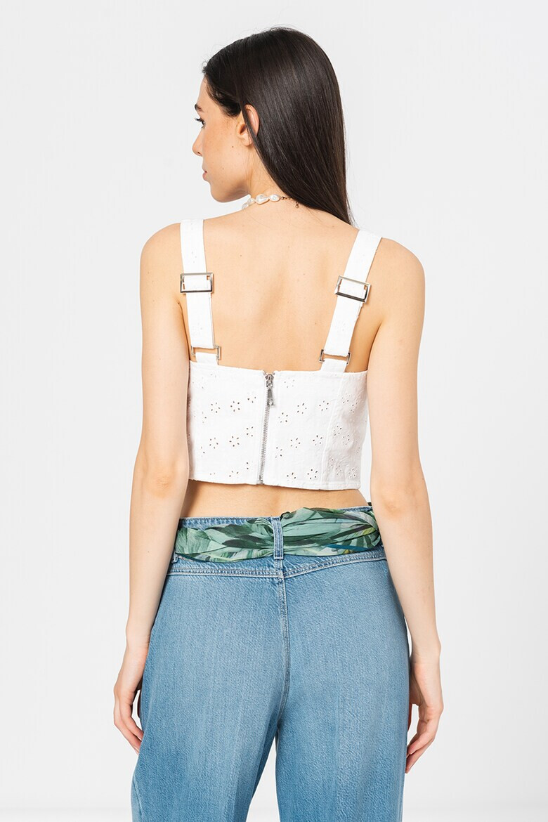 GUESS JEANS Топ с английска бродерия - Pepit.bg
