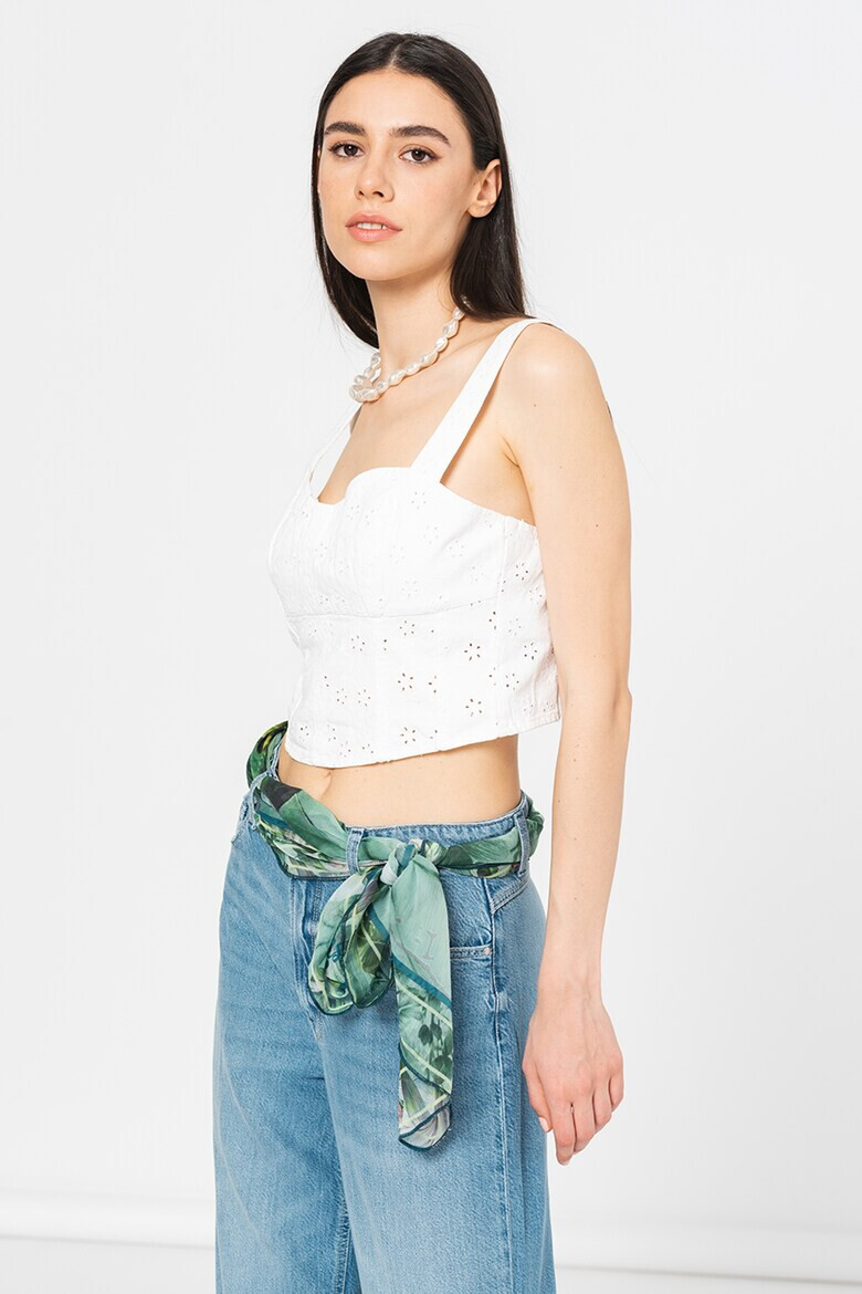 GUESS JEANS Топ с английска бродерия - Pepit.bg