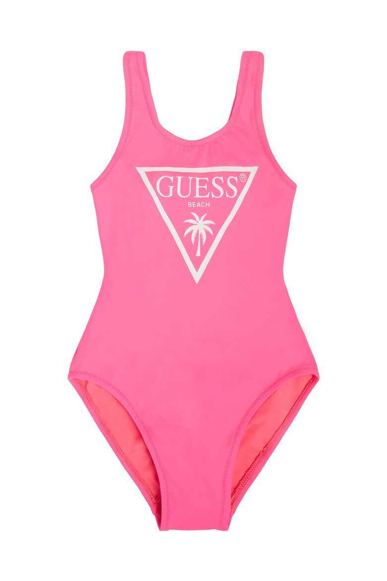 GUESS JEANS Цял бански с контрастно лого - Pepit.bg