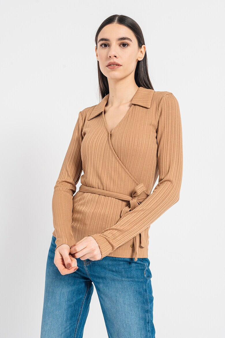 GUESS JEANS Застъпена блуза с рипс - Pepit.bg