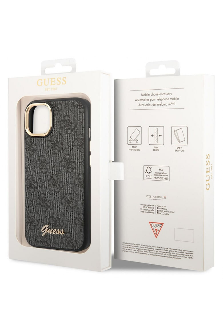 GUESS Калъф PC/TPU 4G metallic - За iPhone 14 - Черен - Pepit.bg