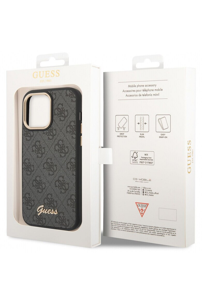 GUESS Калъф PC/TPU 4G metallic - За iPhone 14 Pro - Черен - Pepit.bg