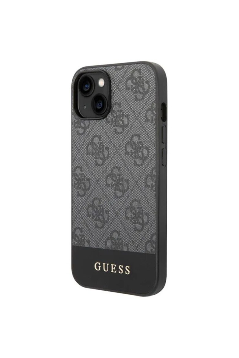 GUESS Калъф Stripe 4G - За iPhone 14 Plus - Сив - Pepit.bg