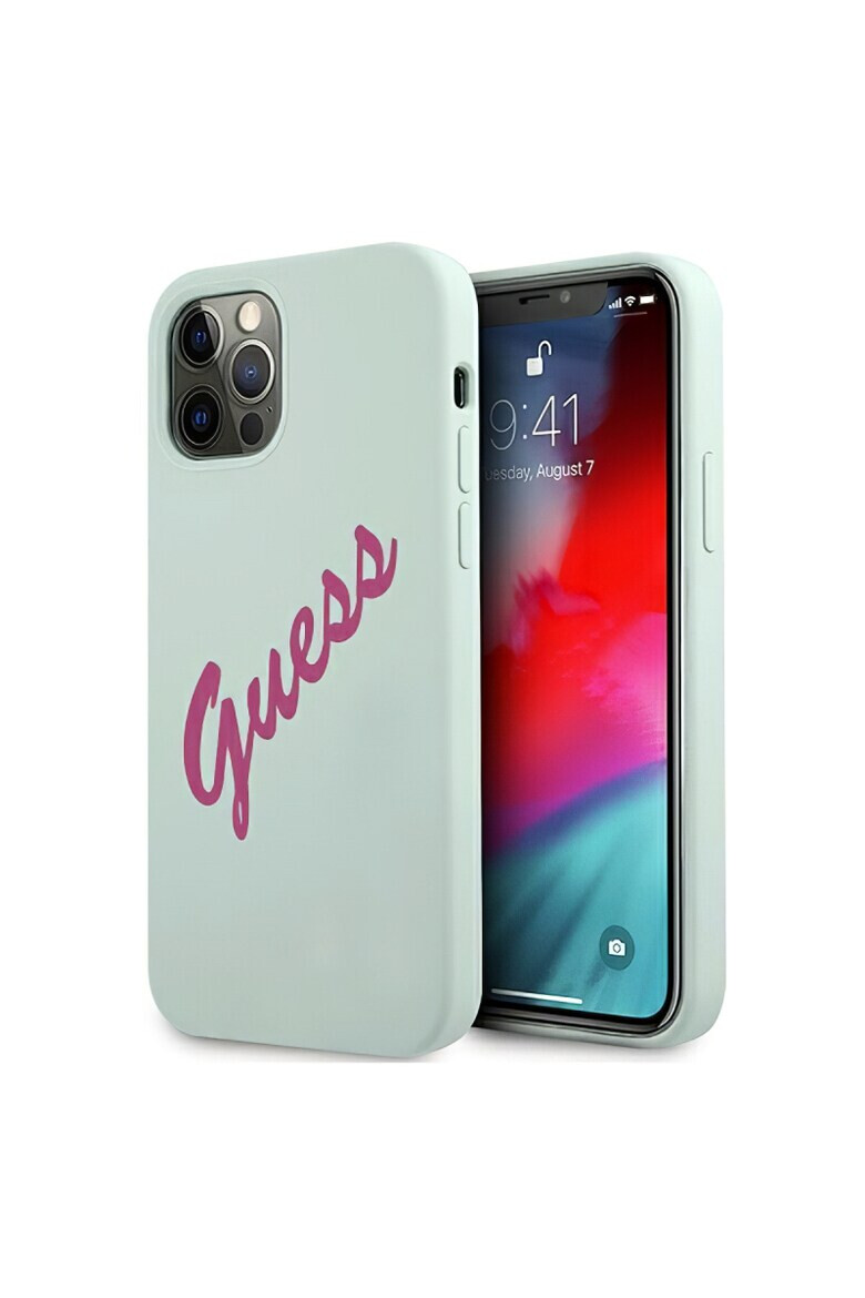 GUESS Калъф Vintage Fuchsia Script за Apple iPhone 12 Pro Max - Blue - Pepit.bg