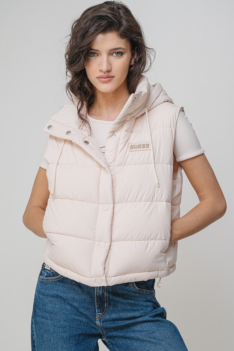 GUESS Капитониран фитнес елек - Бежов - Pepit.bg