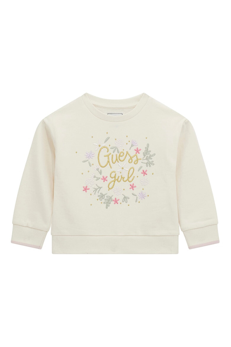 GUESS KIDS GUESS Памучен суитшърт с надписи и бродерии - Pepit.bg