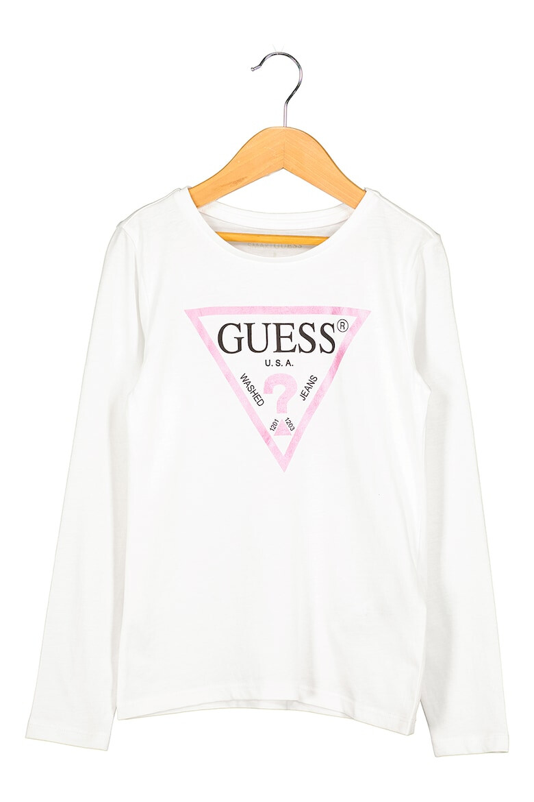 GUESS KIDS GUESS Памучна блуза с лого - Pepit.bg