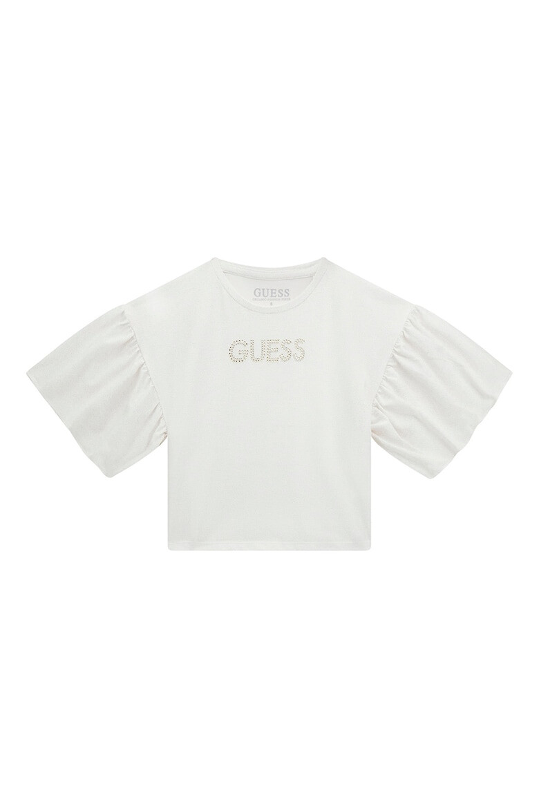 GUESS KIDS Къса тениска с декоративни камъни - Pepit.bg