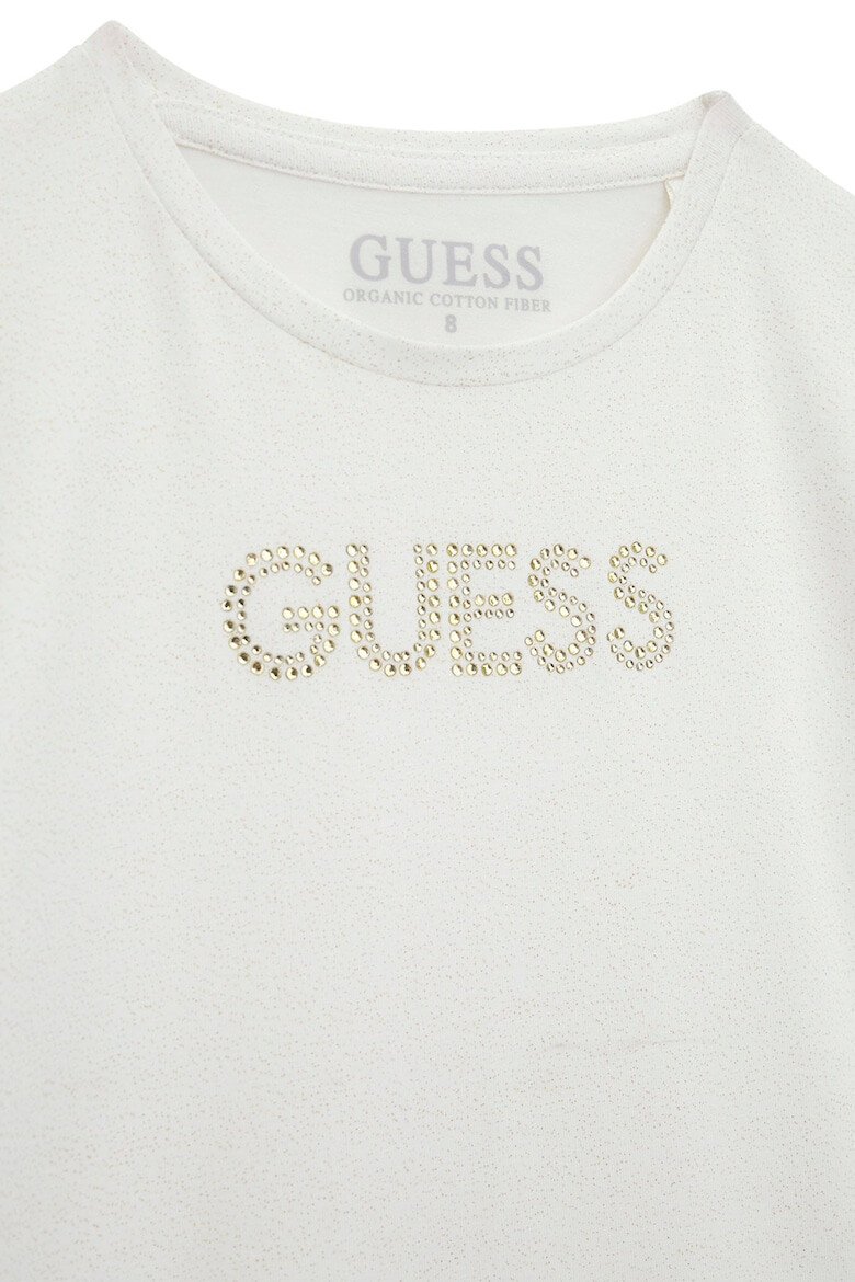 GUESS KIDS Къса тениска с декоративни камъни - Pepit.bg