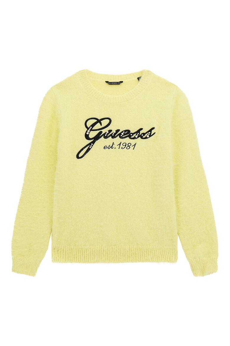 GUESS KIDS Мъхест пуловер с лого - Pepit.bg