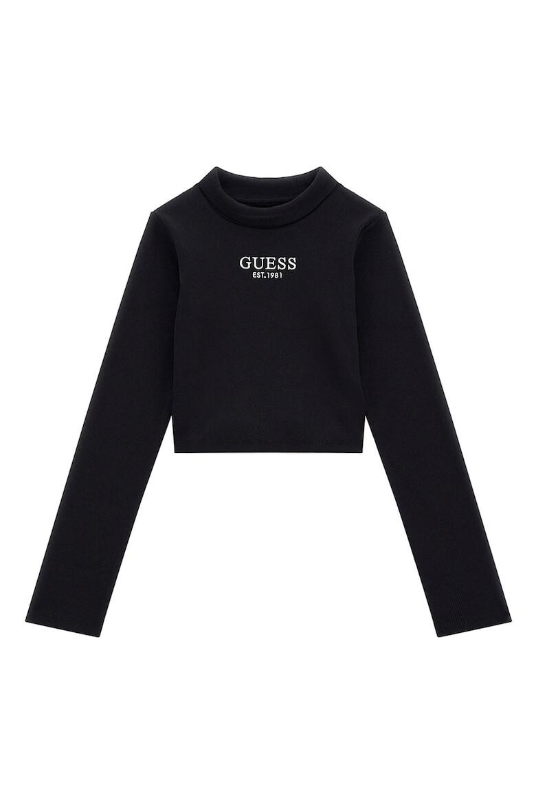 GUESS KIDS Рипсена блуза с бродирано лого - Pepit.bg