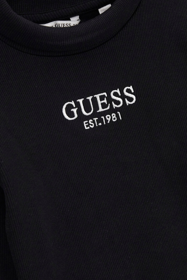 GUESS KIDS Рипсена блуза с бродирано лого - Pepit.bg