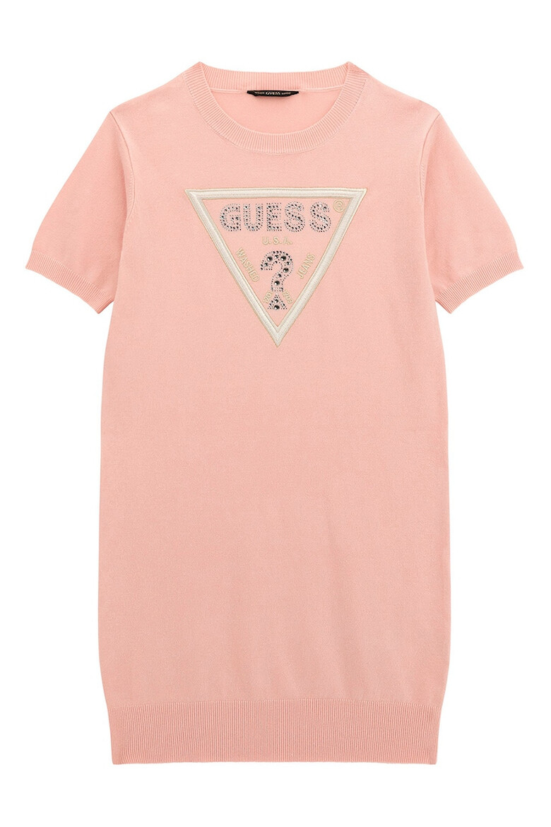 GUESS KIDS Рокля с къси ръкави и декоративни камъни - Pepit.bg