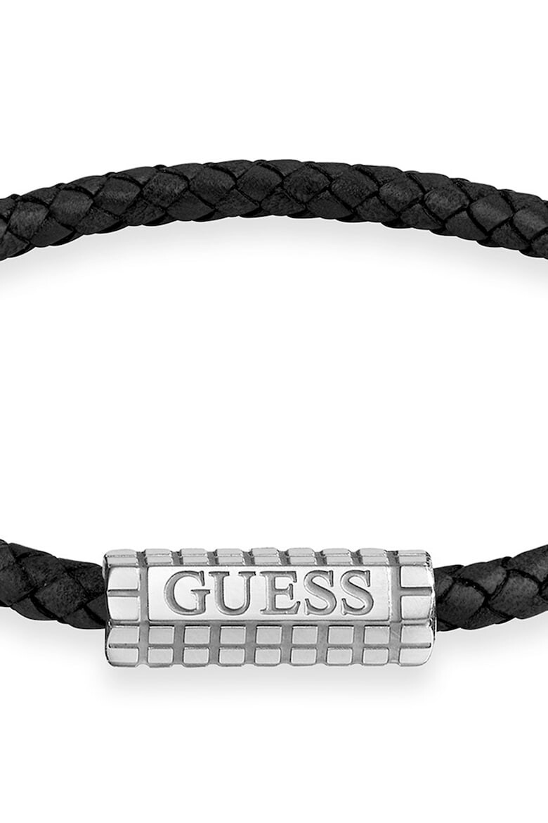 GUESS Кожена гривна със стоманено лого - Pepit.bg