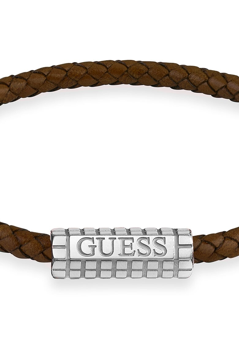 GUESS Кожена гривна със стоманено лого - Pepit.bg