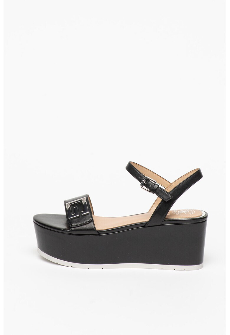 Guess Кожени сандали със скосена платформа - Pepit.bg