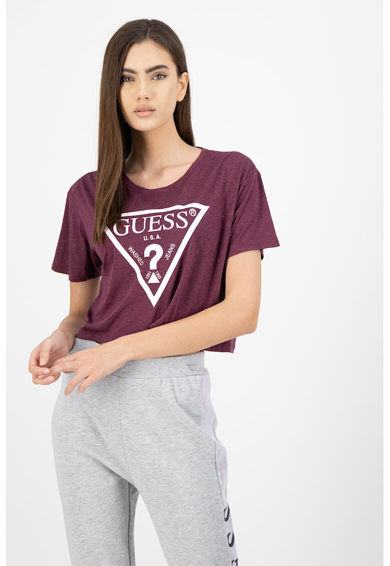Guess Къс топ с лого - Pepit.bg
