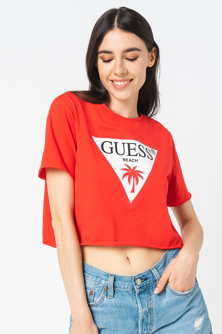 Guess Къса домашна тениска с лого - Pepit.bg