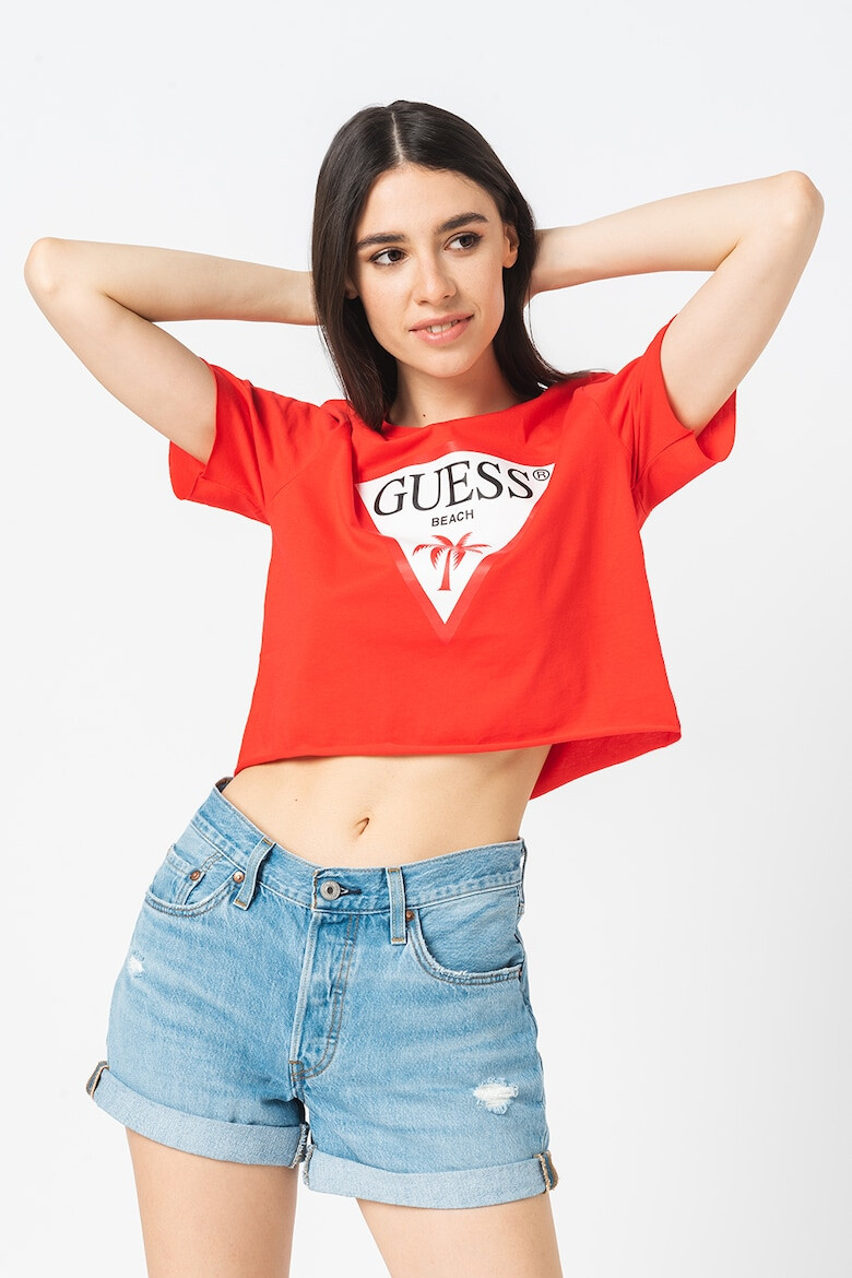 Guess Къса домашна тениска с лого - Pepit.bg