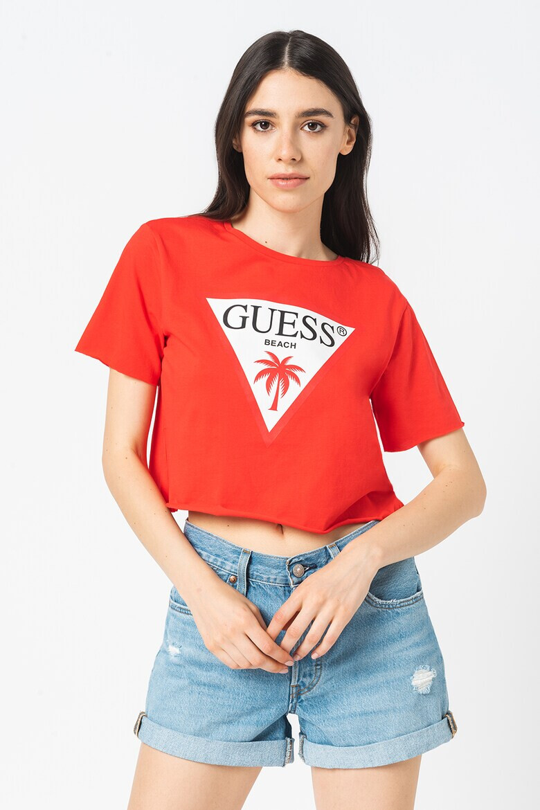 Guess Къса домашна тениска с лого - Pepit.bg