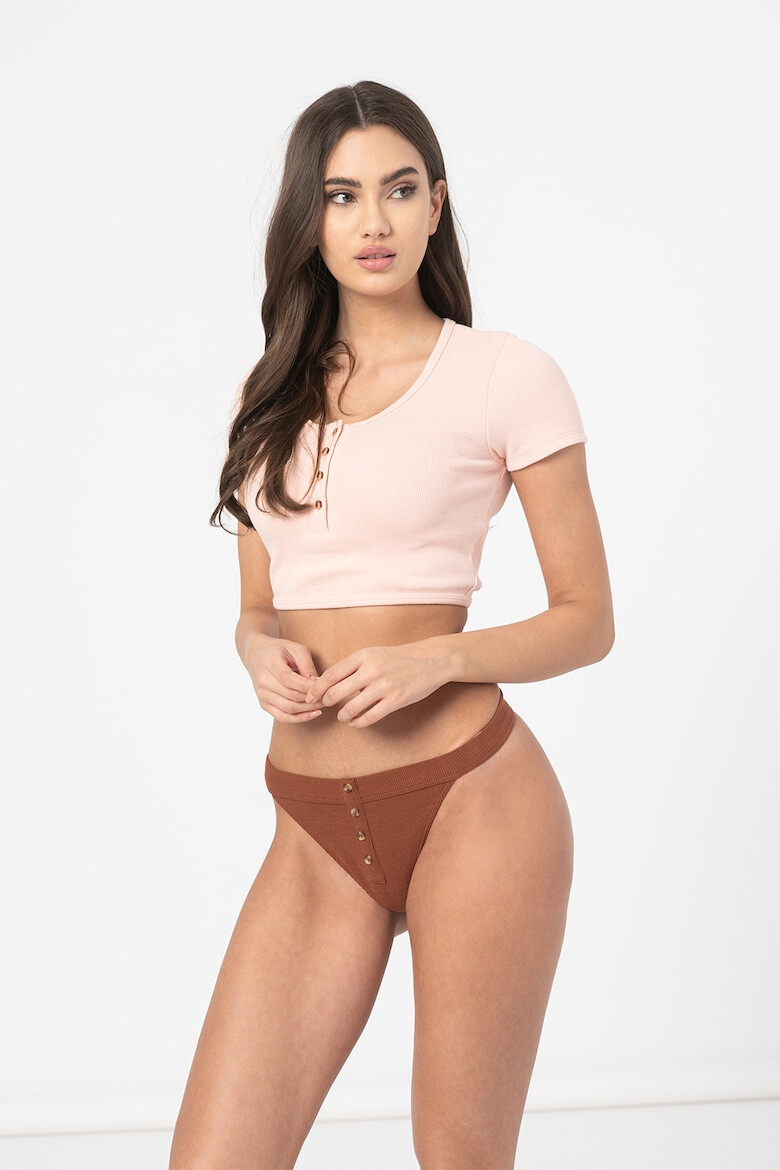 Guess Къса домашна тениска с рипс - Pepit.bg