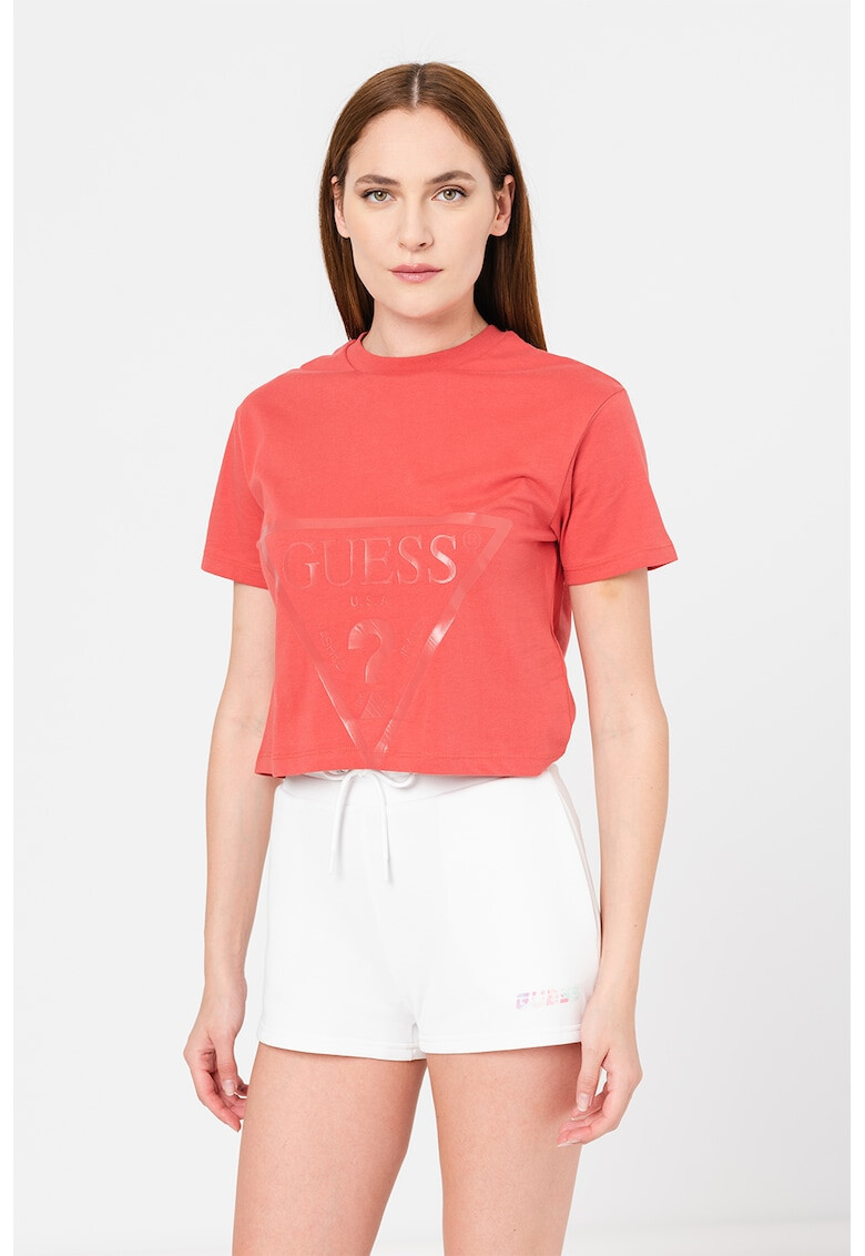 Guess Къса фитнес тениска на лога - Pepit.bg