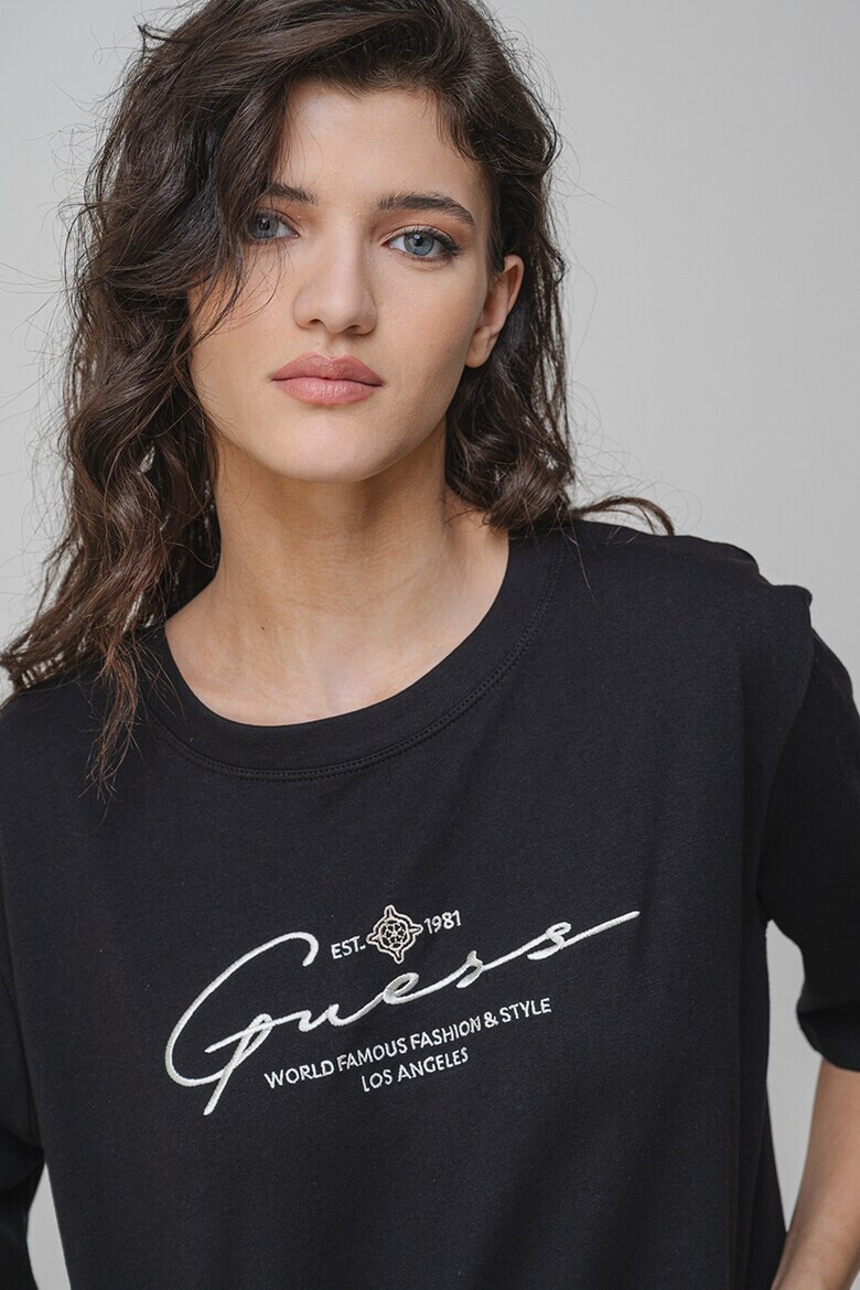 GUESS Къса фитнес тениска с лого - Pepit.bg