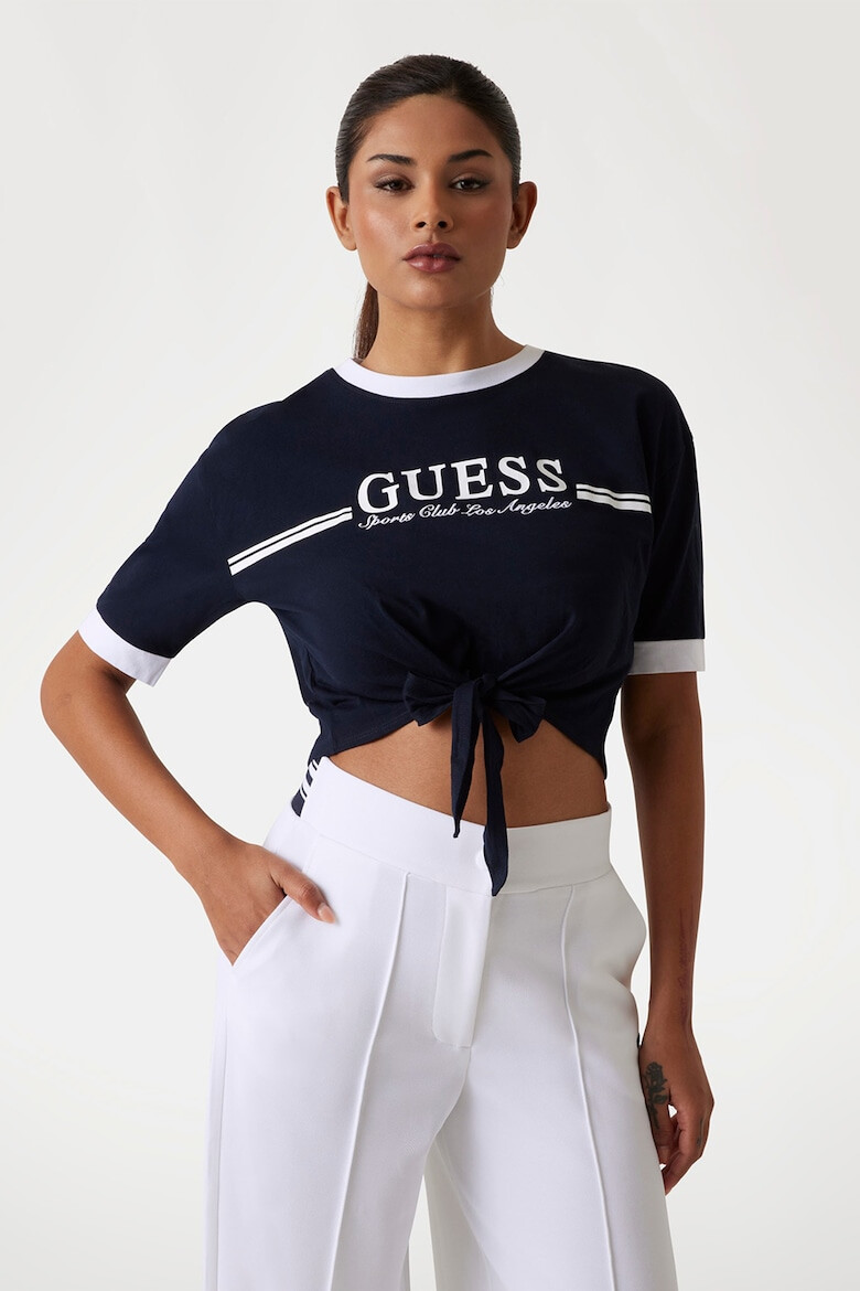 GUESS Къса тениска с лого - Pepit.bg