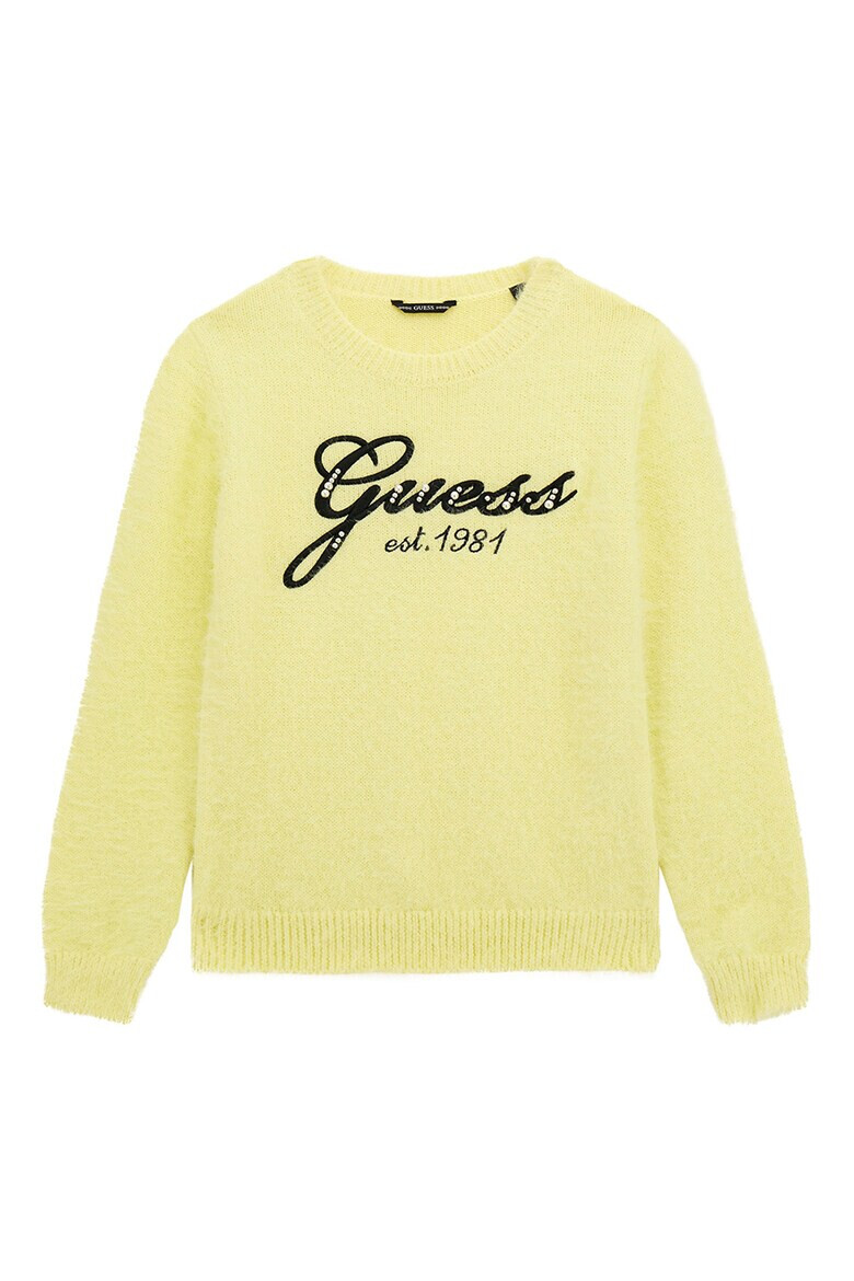 GUESS KIDS Мъхест пуловер с лого - Pepit.bg