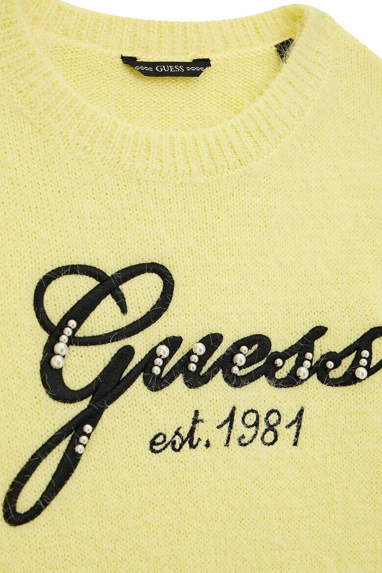 GUESS KIDS Мъхест пуловер с лого - Pepit.bg