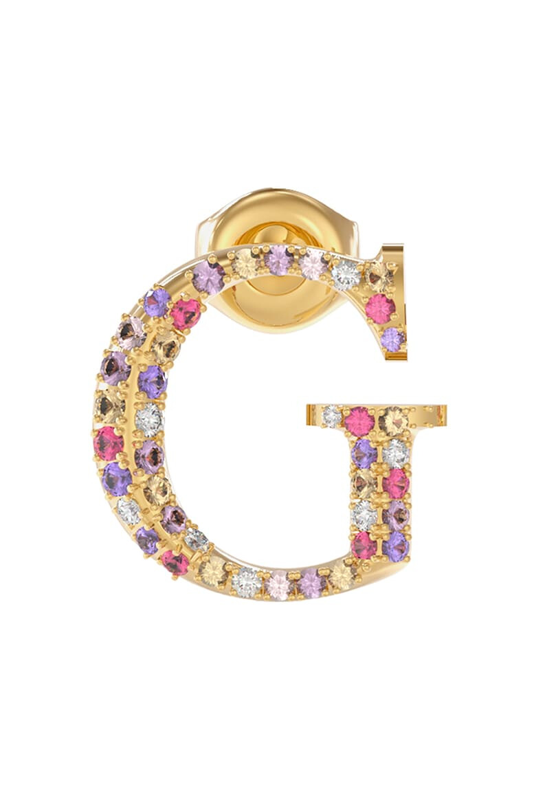 Guess Обеци с форма на монограм с кристали - Pepit.bg