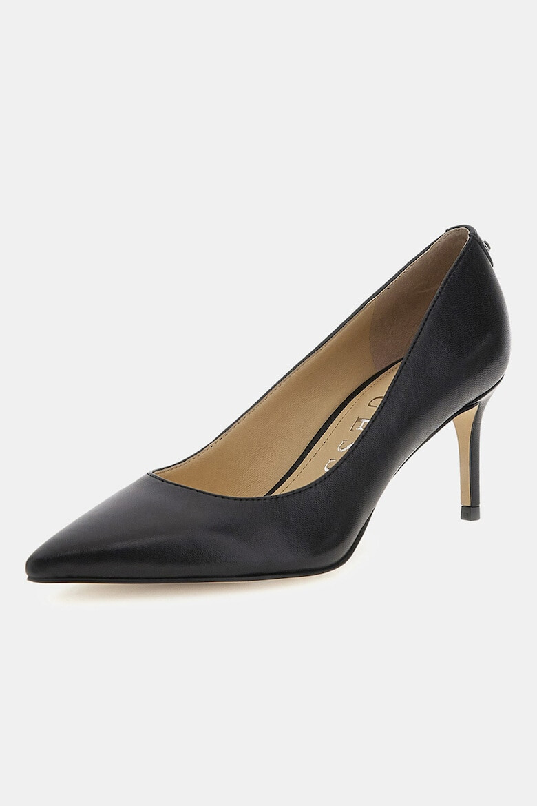 GUESS Остри кожени обувки - Черен - Pepit.bg