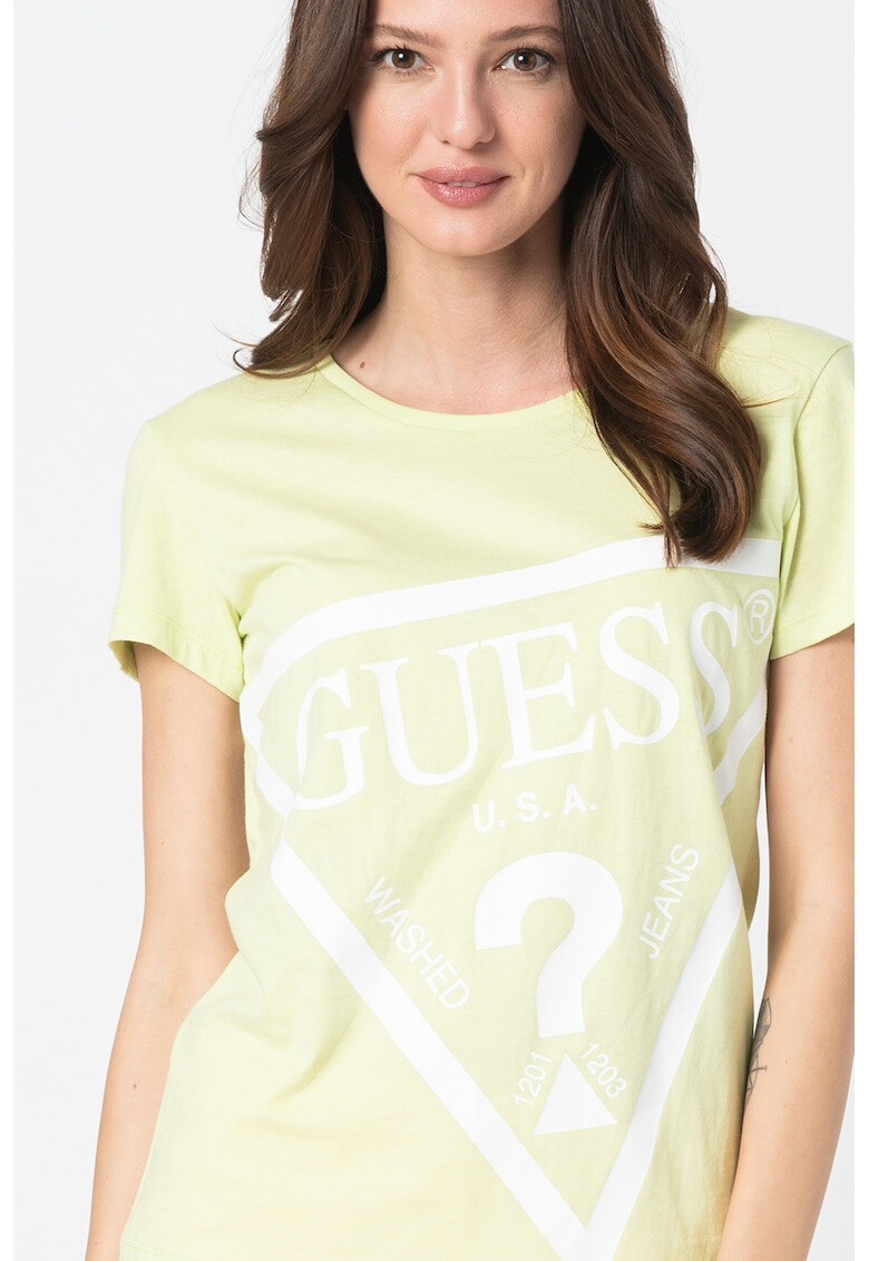 Guess Памучна тениска с лого - Pepit.bg
