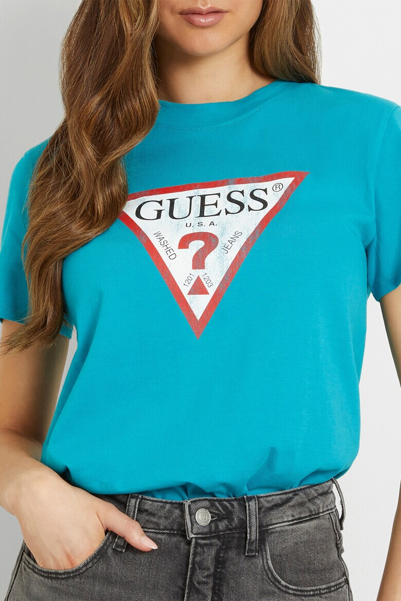 GUESS Памучна тениска с лого - Pepit.bg